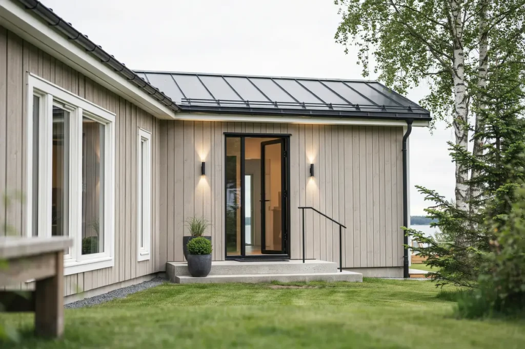 tillbyggnad av entr och hall p villa i mariefred